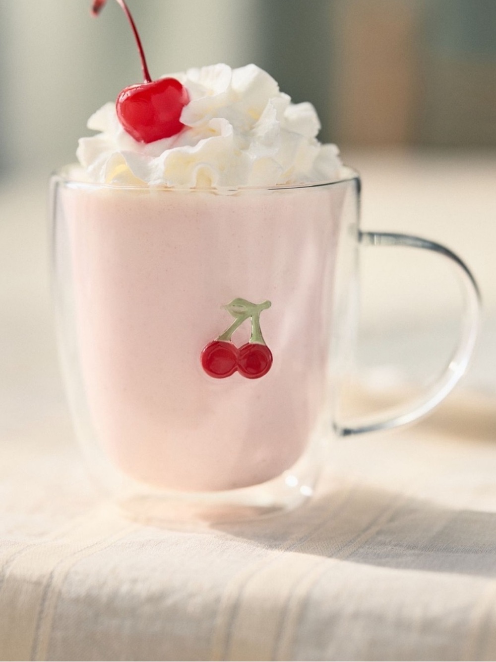 Anthropologie Icon Glass Mug | Cherry | Red | NIB